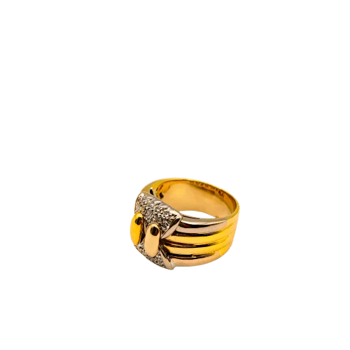 Yellow gold and diamond ring - Image 4