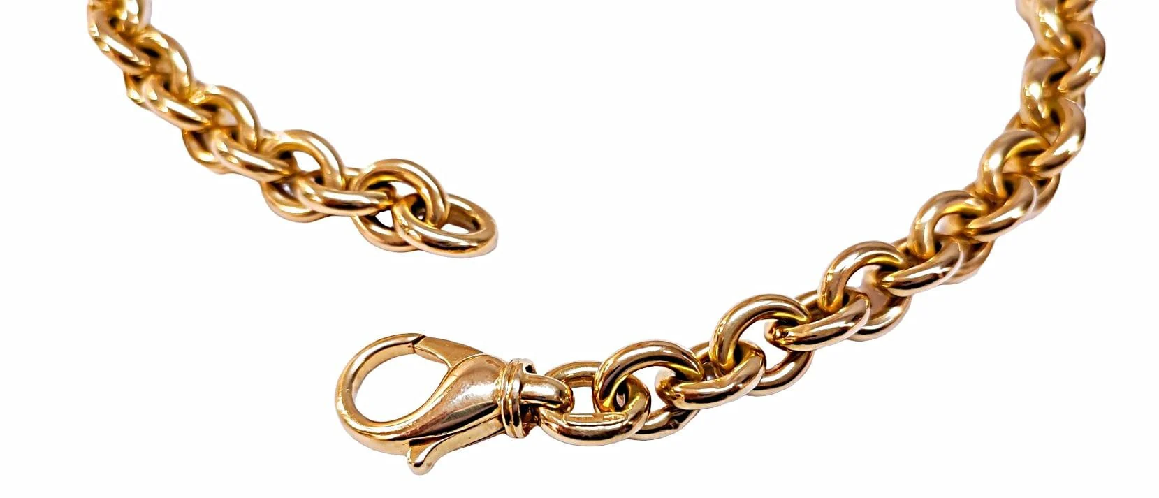 Yellow gold necklace with oval links - Image 3