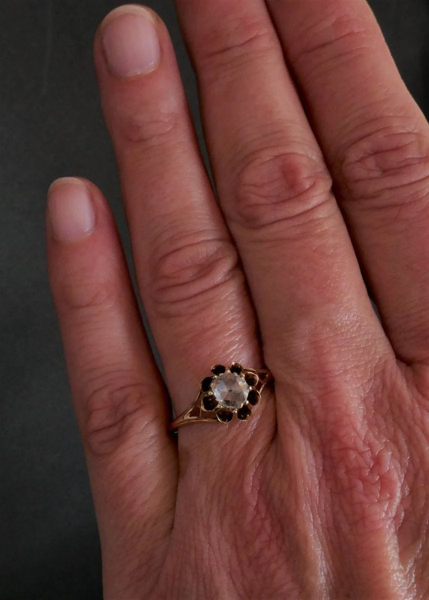 Rose Cut Diamond Solitaire Ring - Image 2