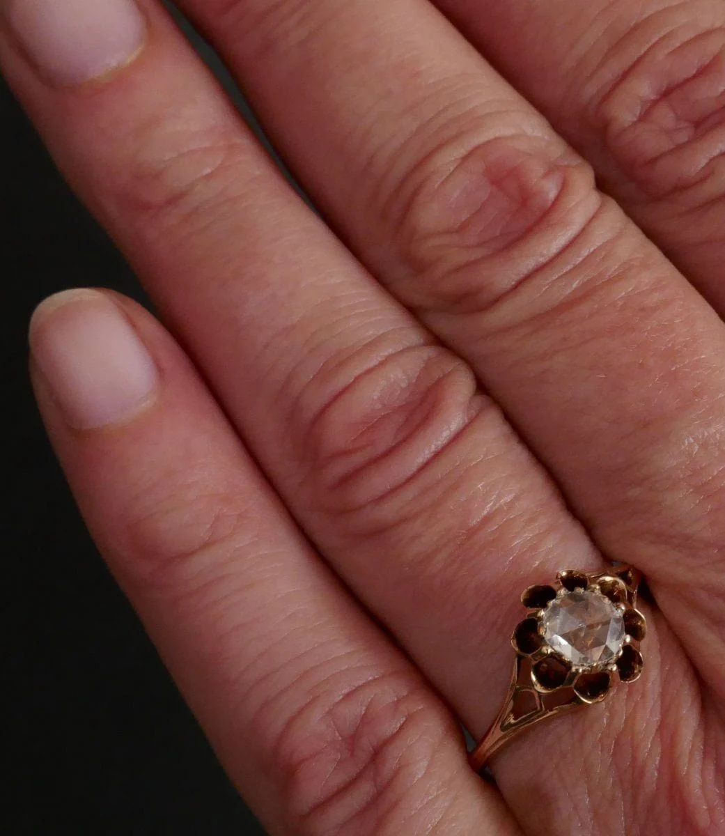 Rose Cut Diamond Solitaire Ring - Image 3
