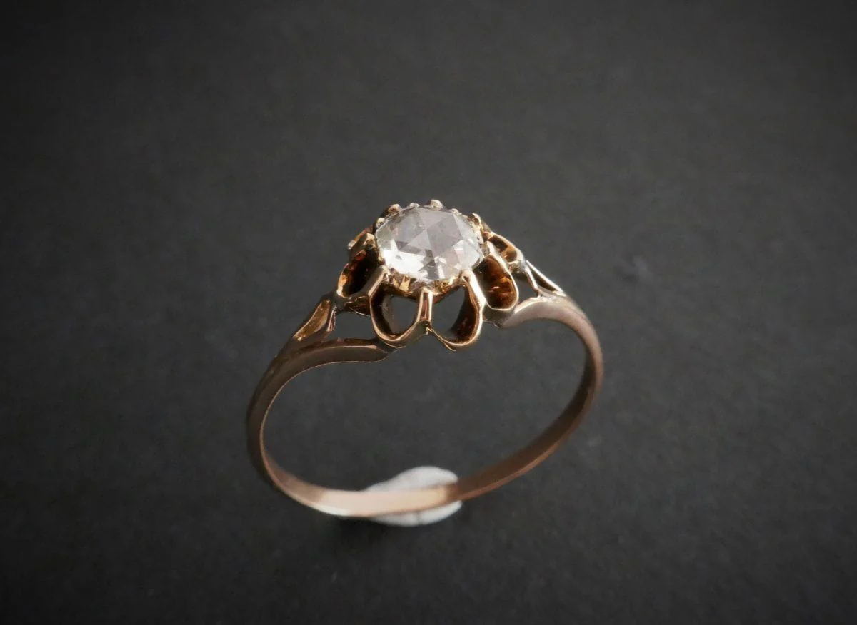 Rose Cut Diamond Solitaire Ring - Image 8