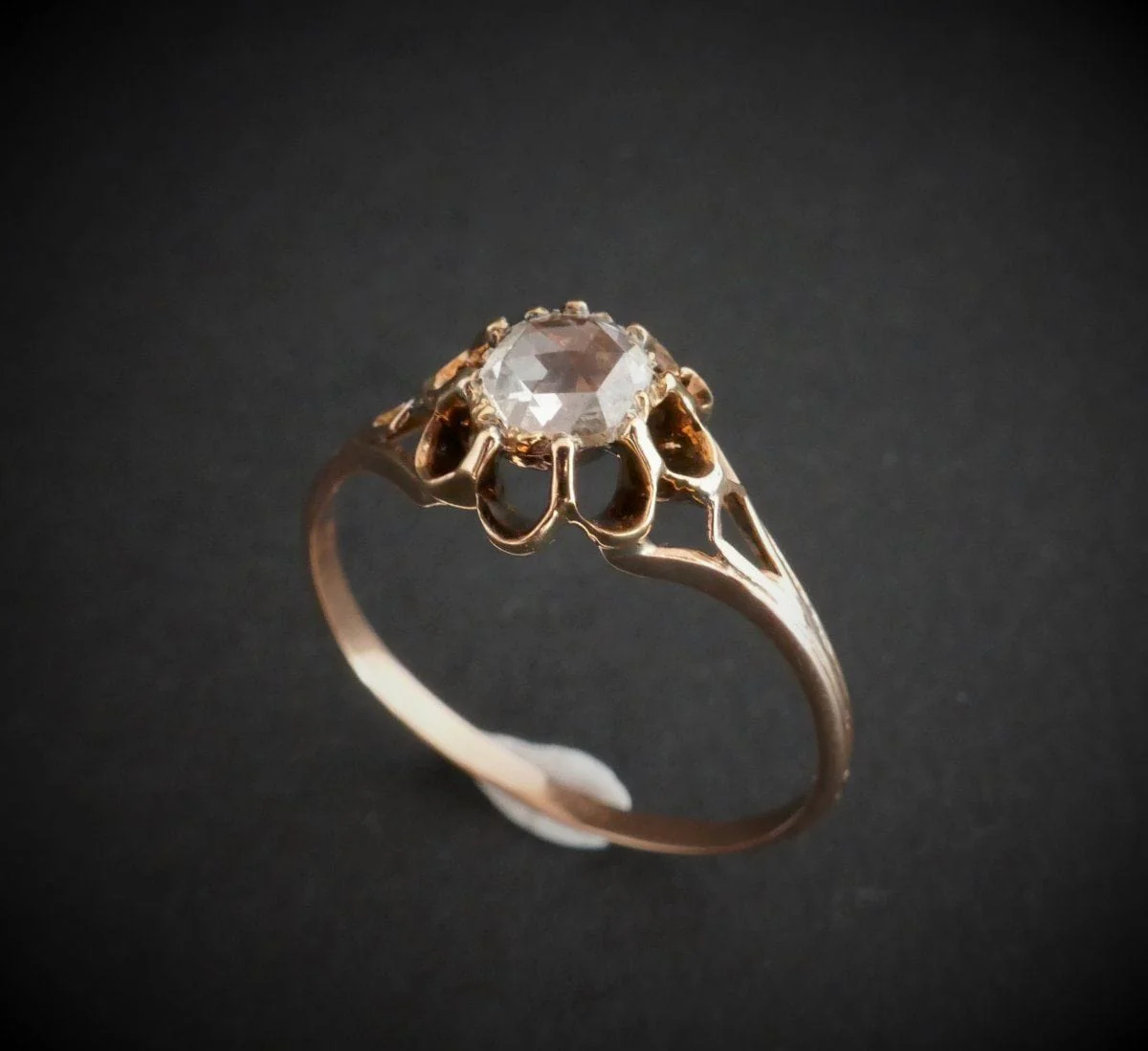 Rose Cut Diamond Solitaire Ring - Image 9