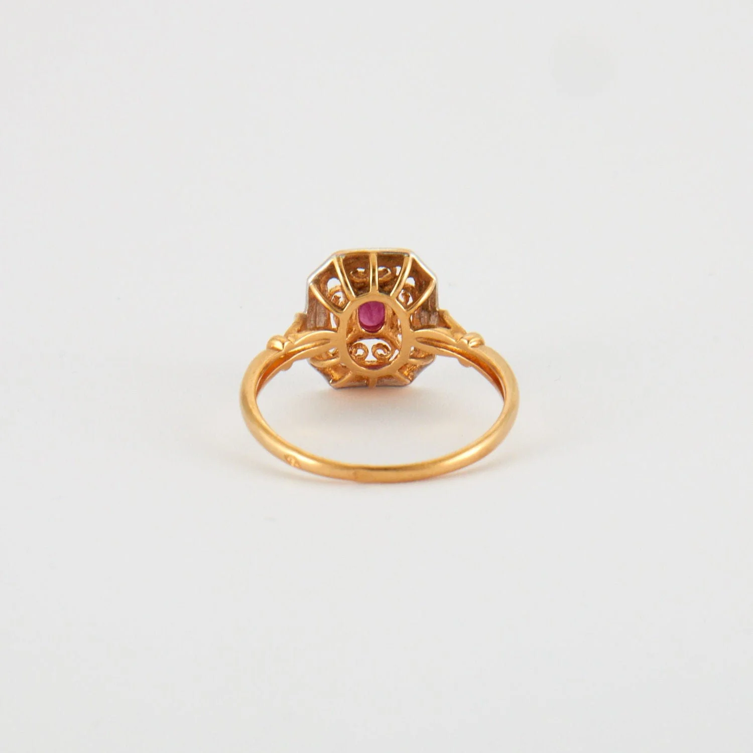 Ruby yellow gold ring - Image 6