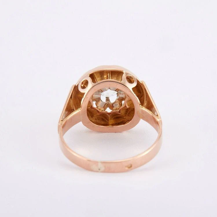 Yellow Gold Flower Ring - Image 6