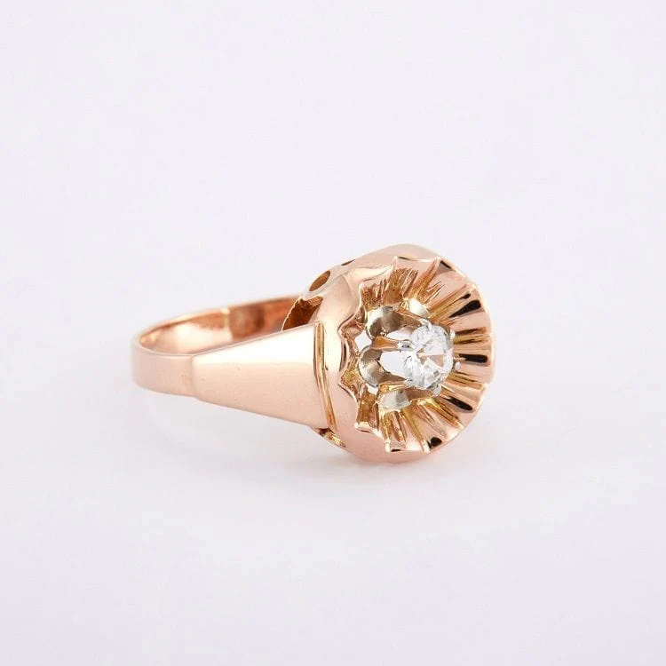 Yellow Gold Flower Ring - Image 8
