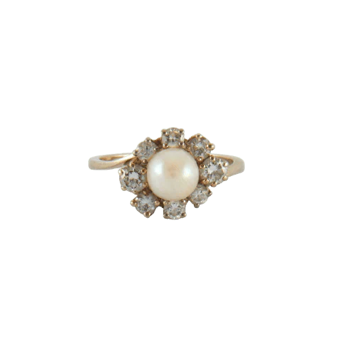 Diamond Pearl Swirl Ring