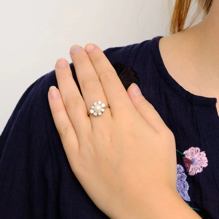 Diamond Pearl Swirl Ring - Image 6
