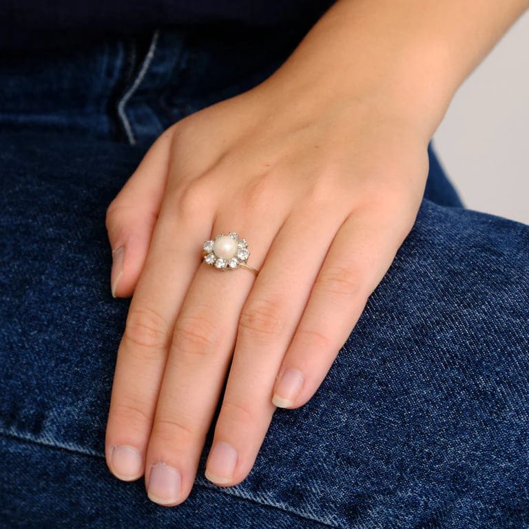 Diamond Pearl Swirl Ring - Image 7