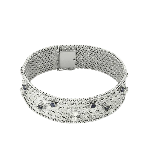 Prestige Royal bracelet in white gold, diamonds, sapphires