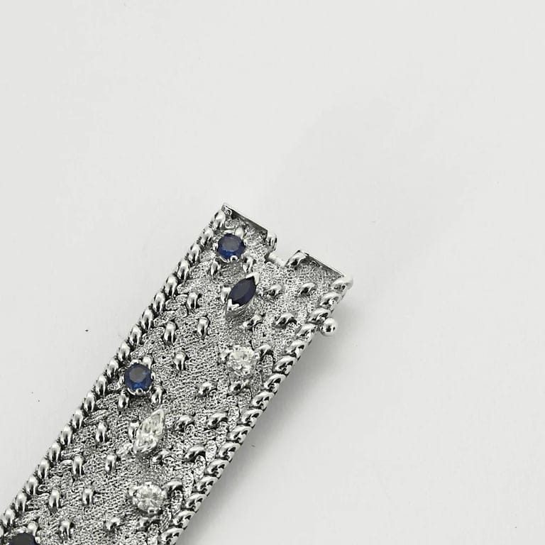 Prestige Royal bracelet in white gold, diamonds, sapphires - Image 6