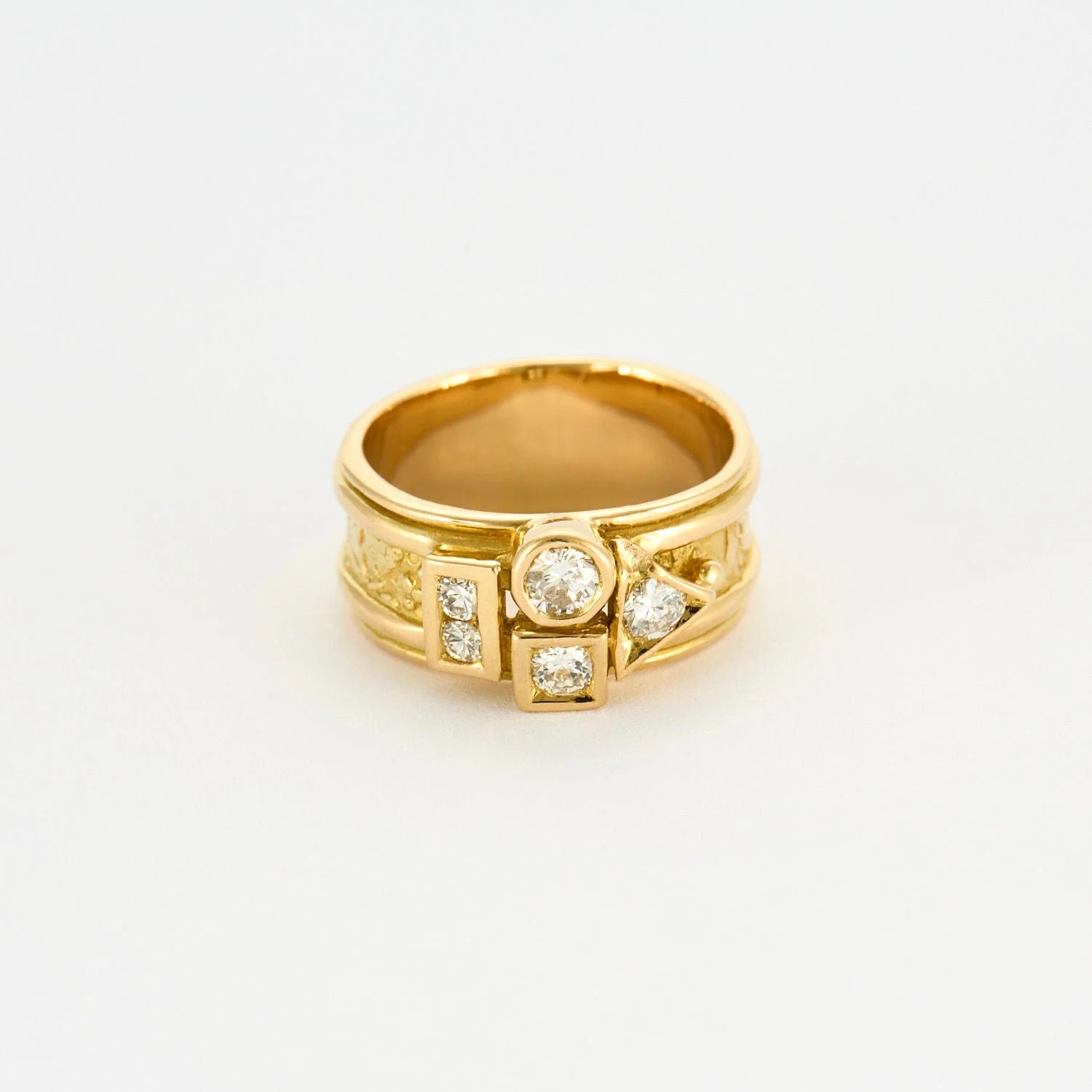 Yellow gold diamond ring - Image 4