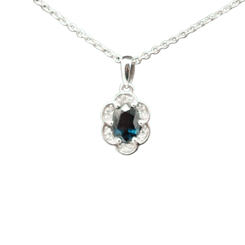 Sapphire diamond pendant