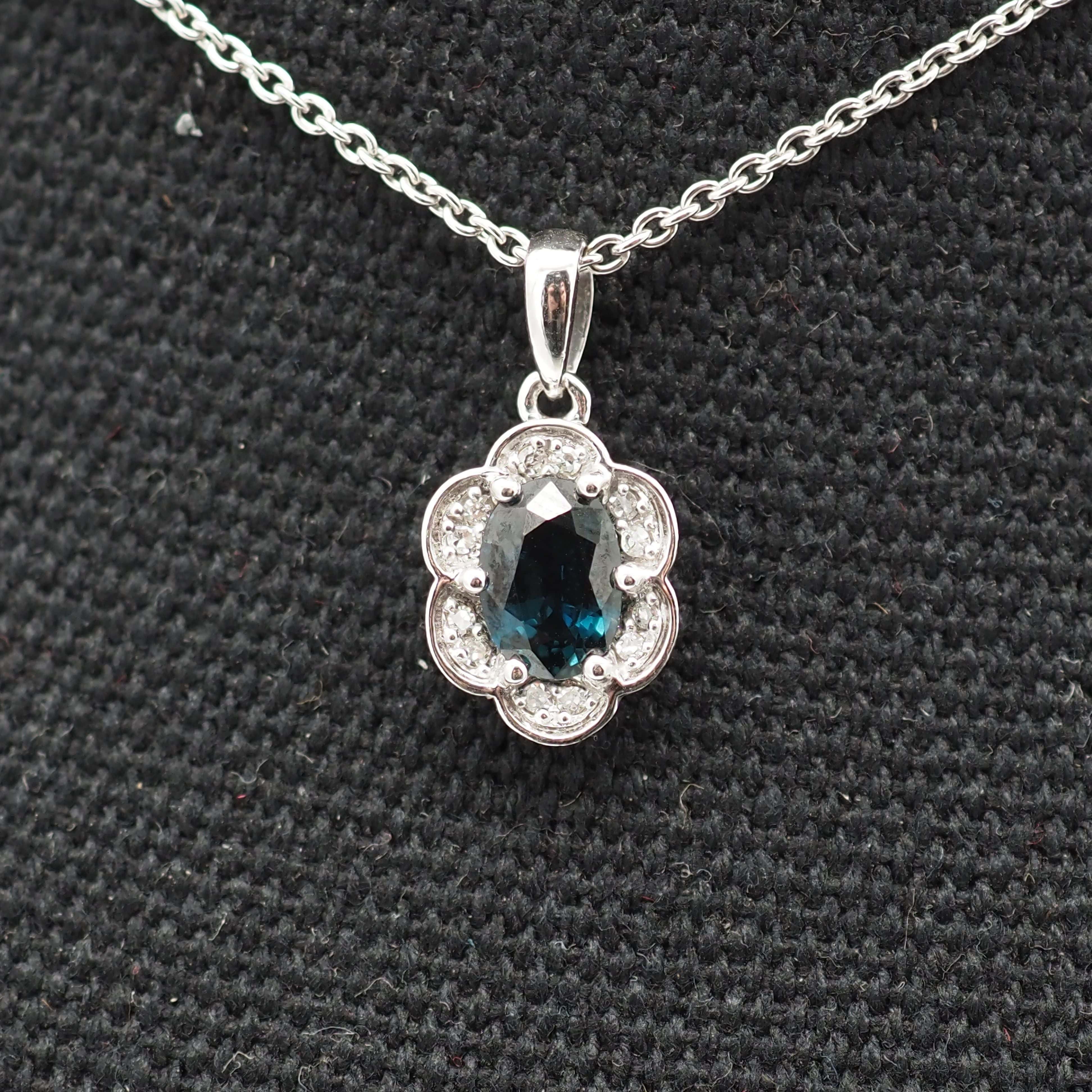 Sapphire diamond pendant - Image 3