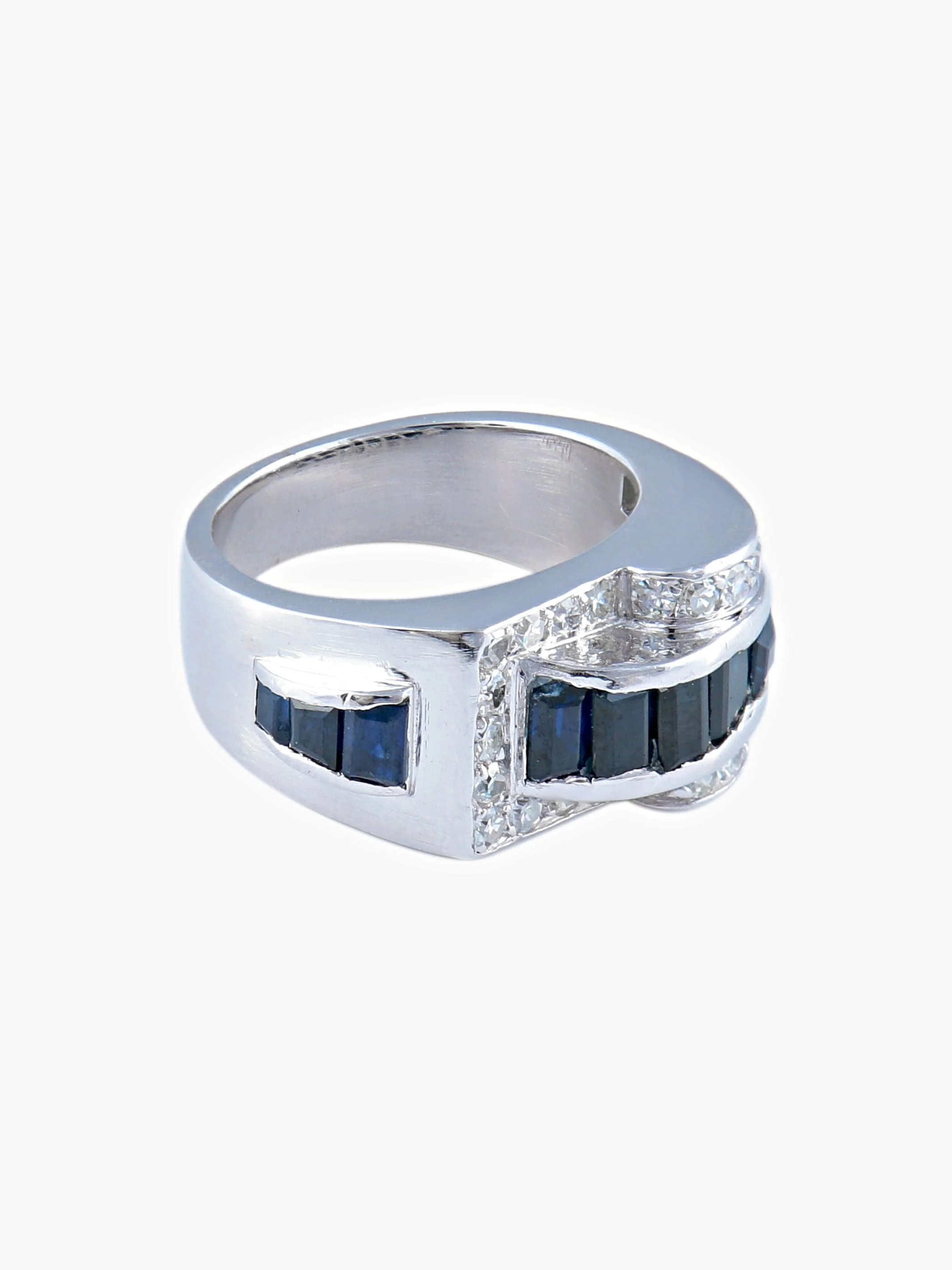 Sapphire Diamond Bridge Ring - Image 4
