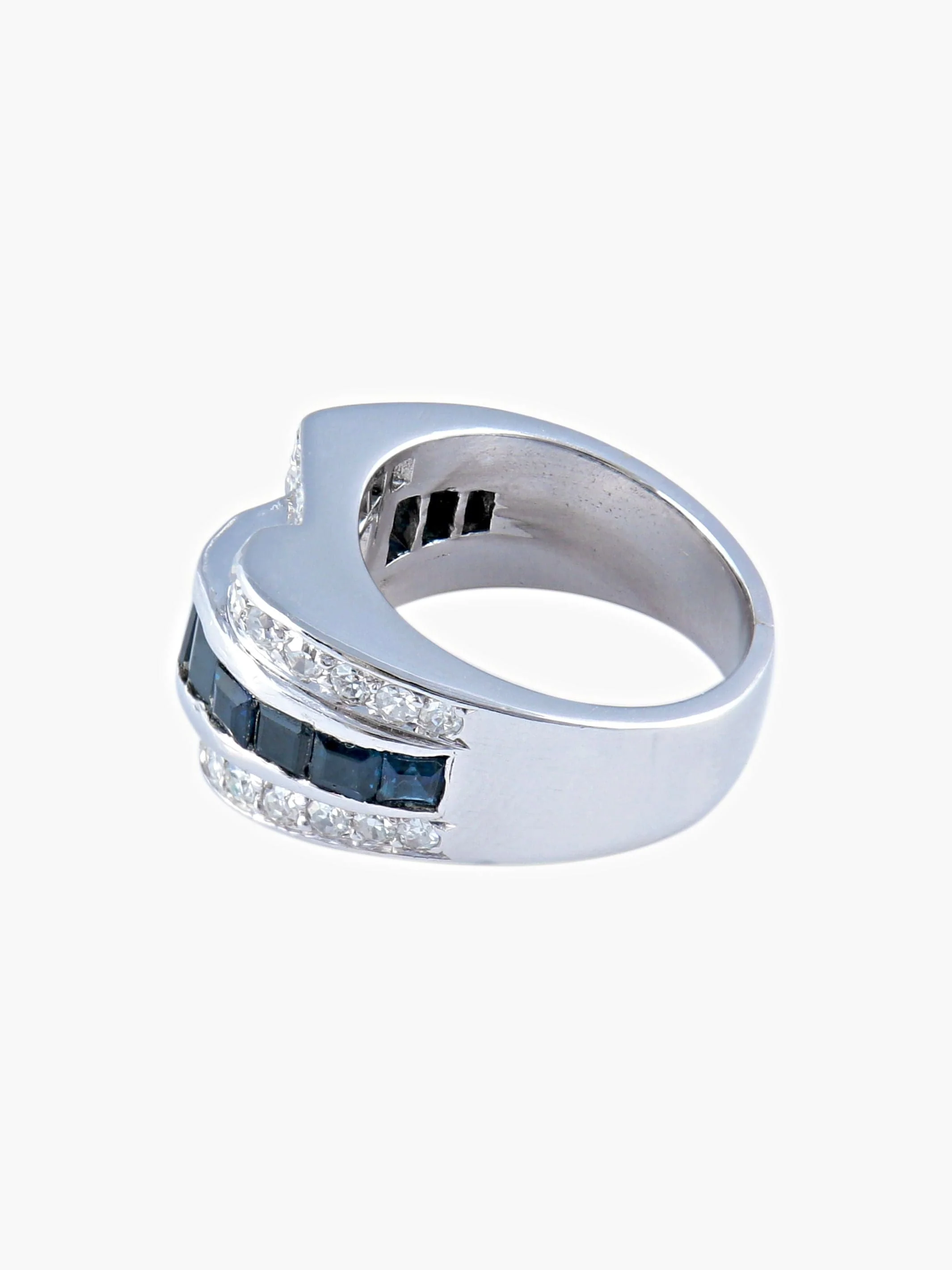 Sapphire Diamond Bridge Ring - Image 7