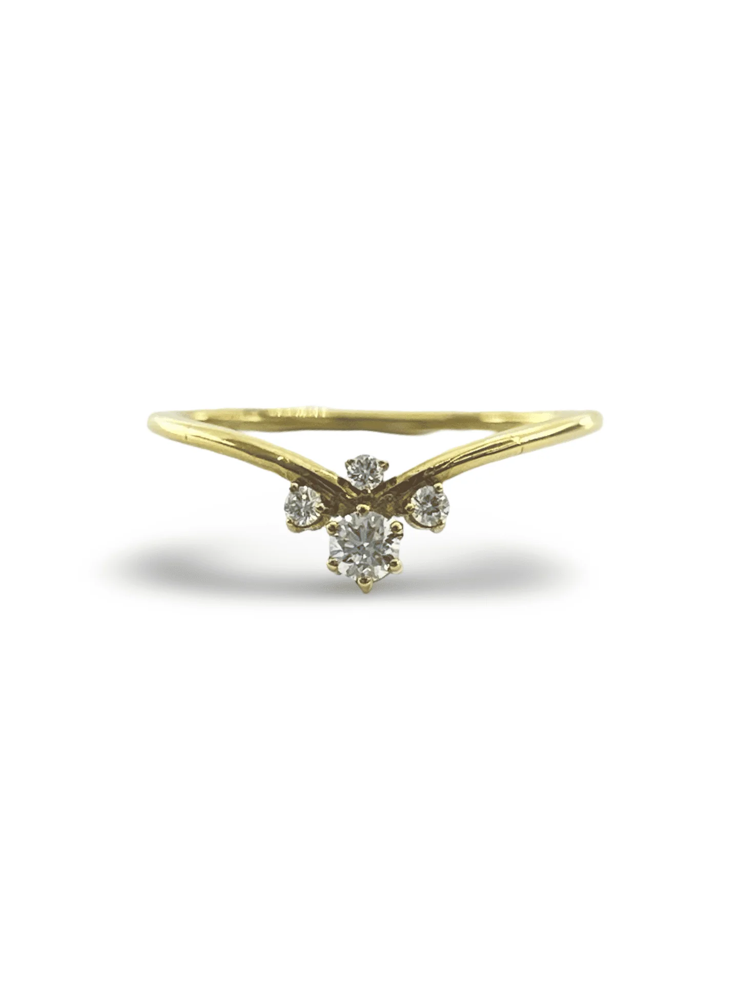 Yellow gold and diamond ring