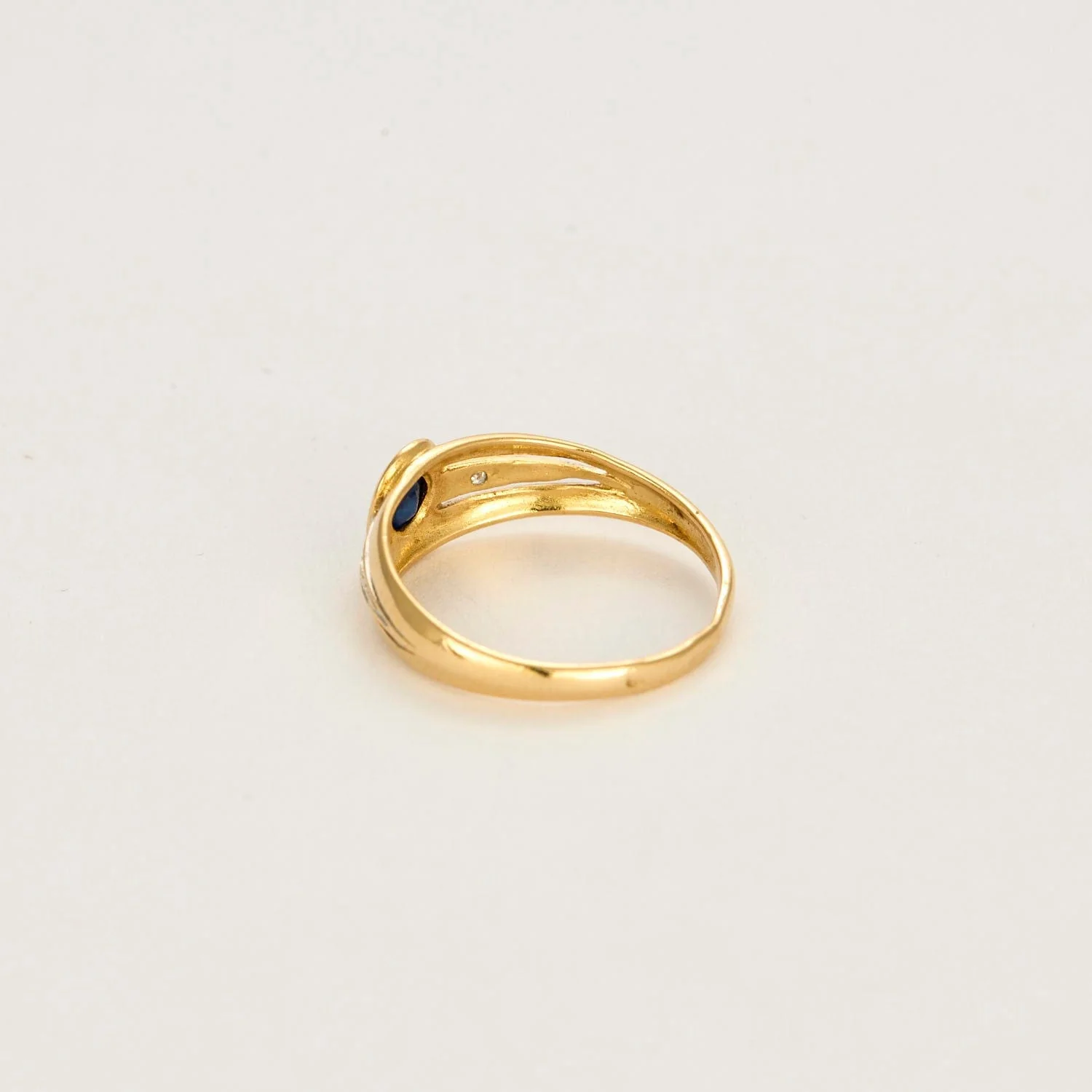 Union ring in yellow gold and sapphire - Image 6