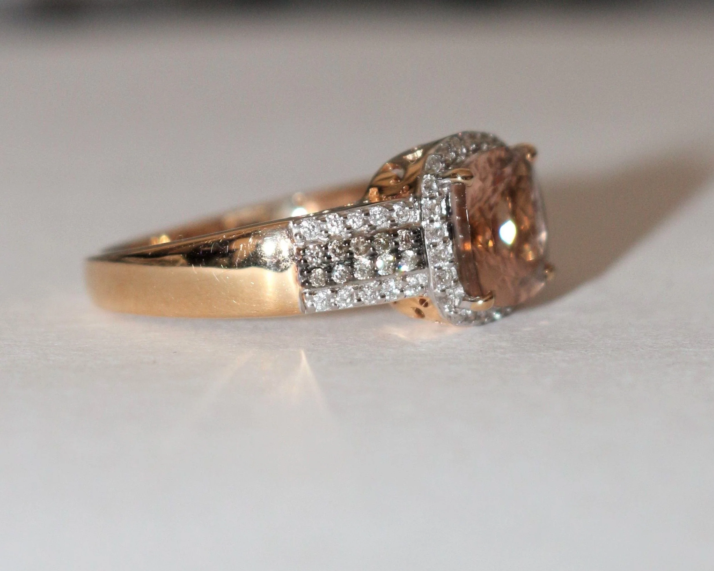 Rose gold and morganite ring - Image 3