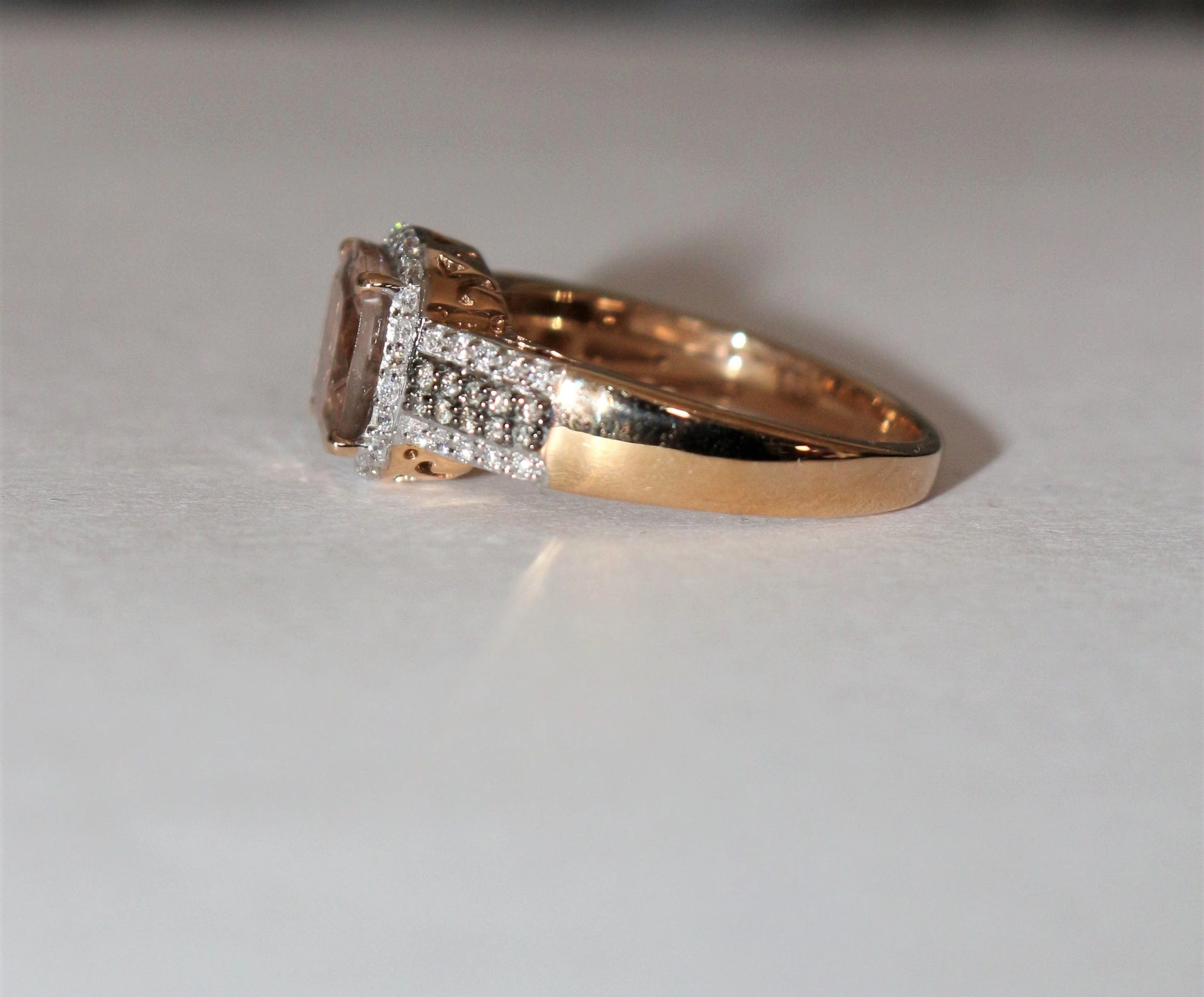 Rose gold and morganite ring - Image 4