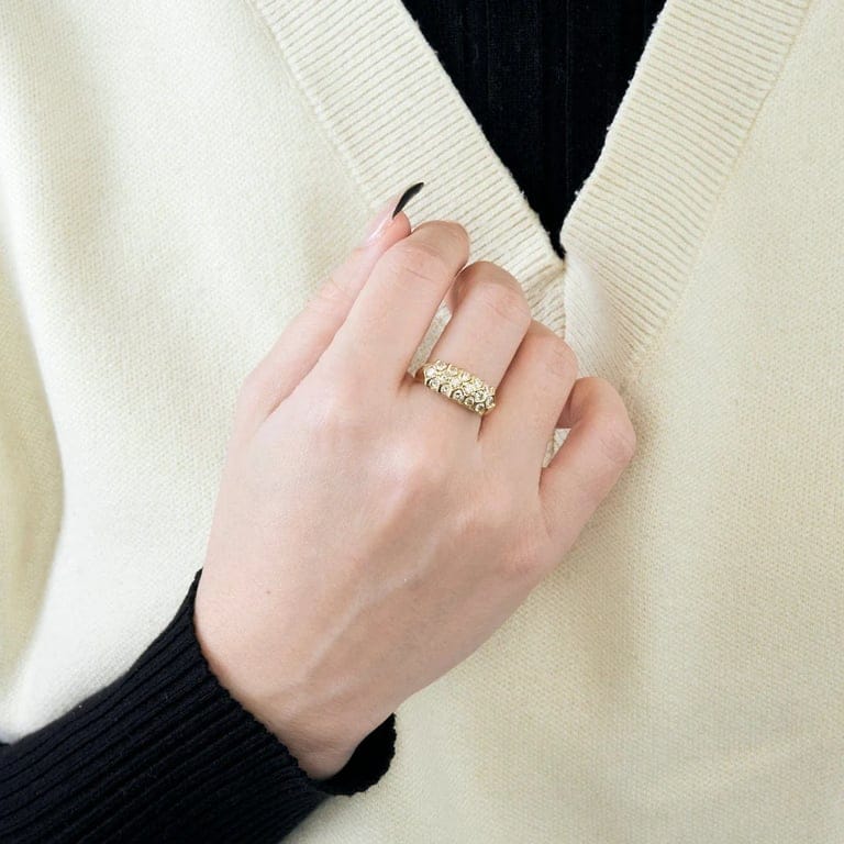 Yellow gold diamond ring - Image 2