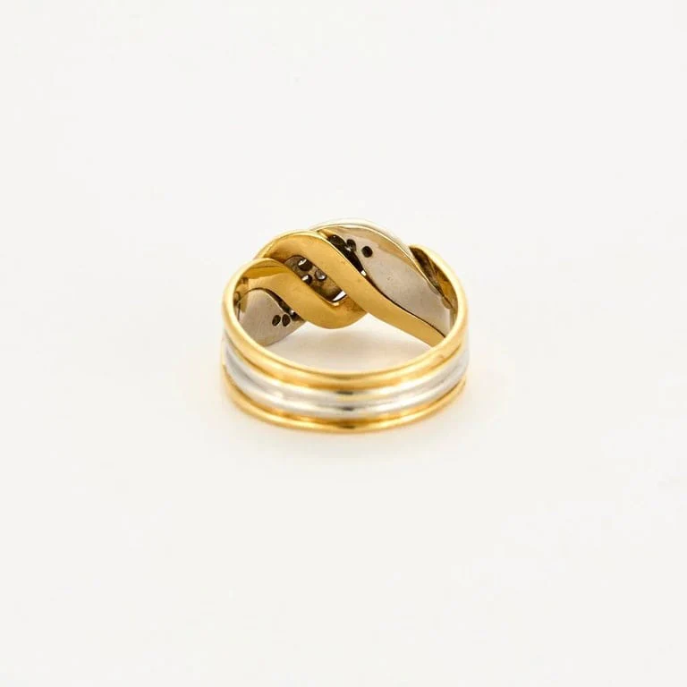 Yellow gold and white diamond ring - Image 6