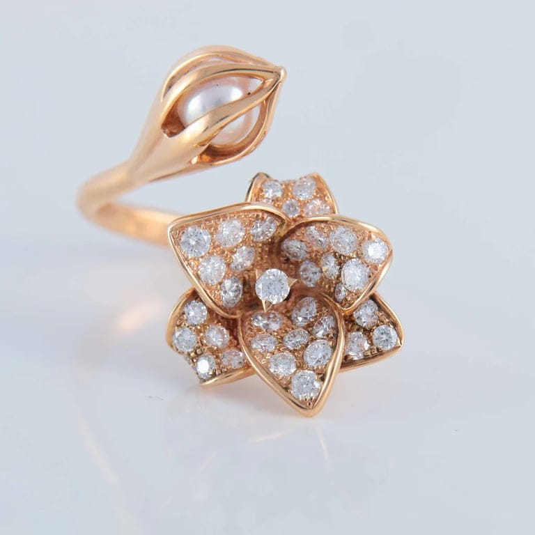 Ring Mellerio “Bud” diamonds and pearls - Image 2