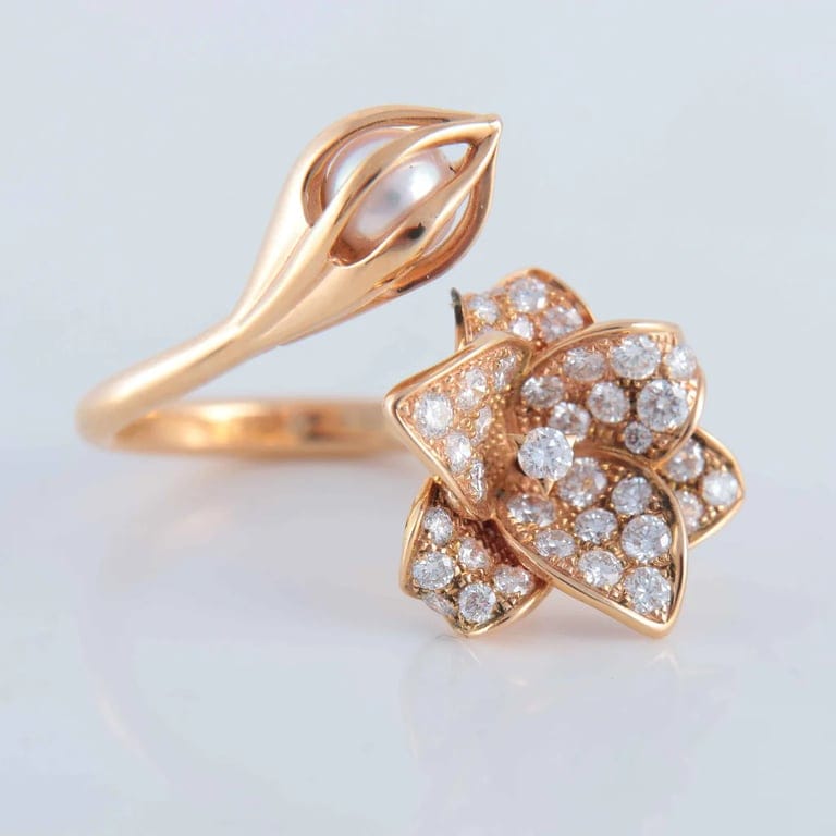 Ring Mellerio “Bud” diamonds and pearls - Image 3