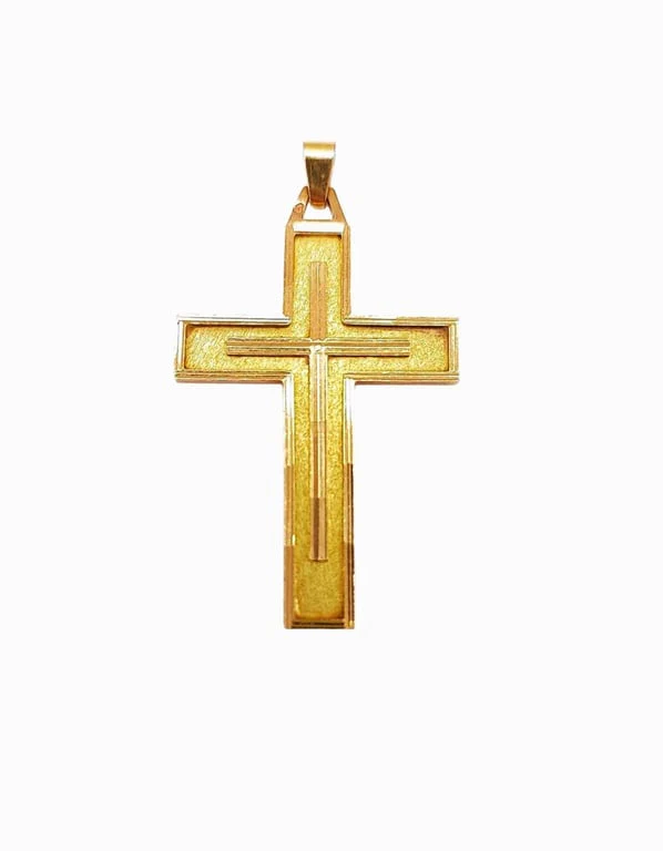 Solid yellow gold cross