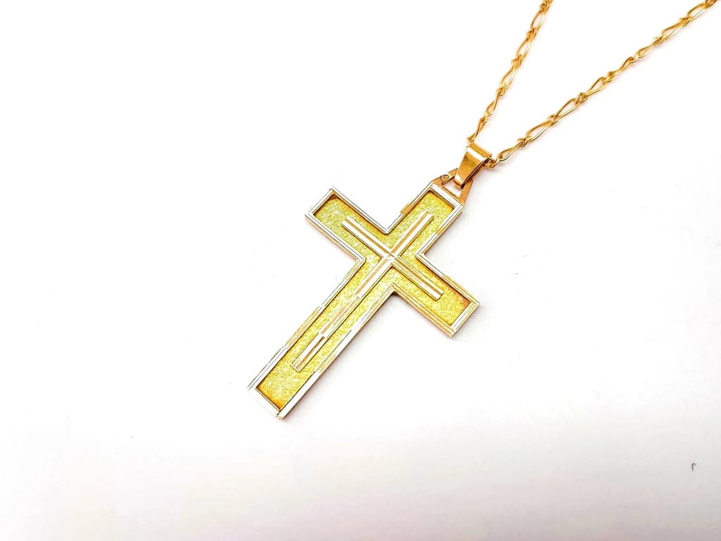 Solid yellow gold cross - Image 3