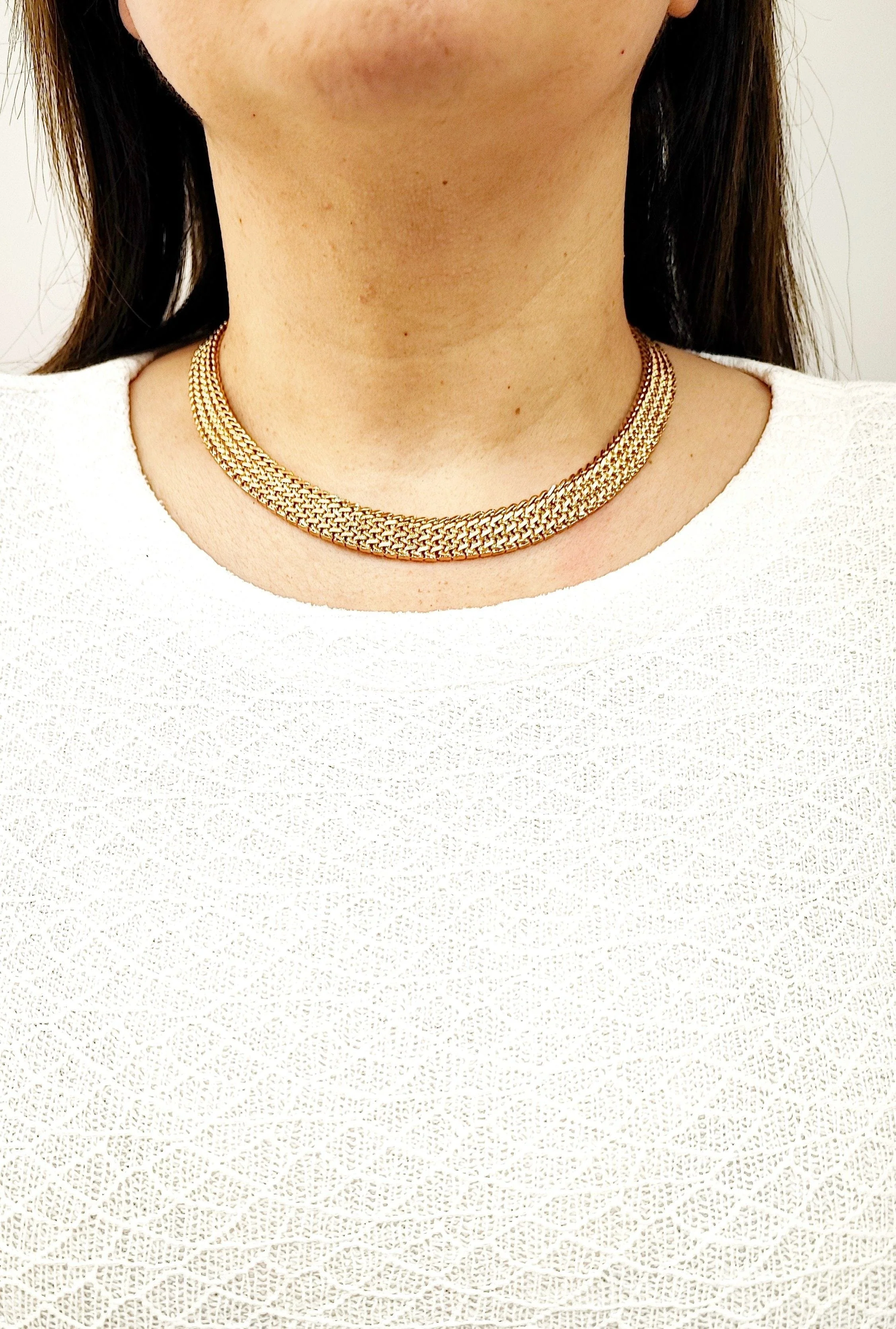Flat yellow gold necklace - Image 2