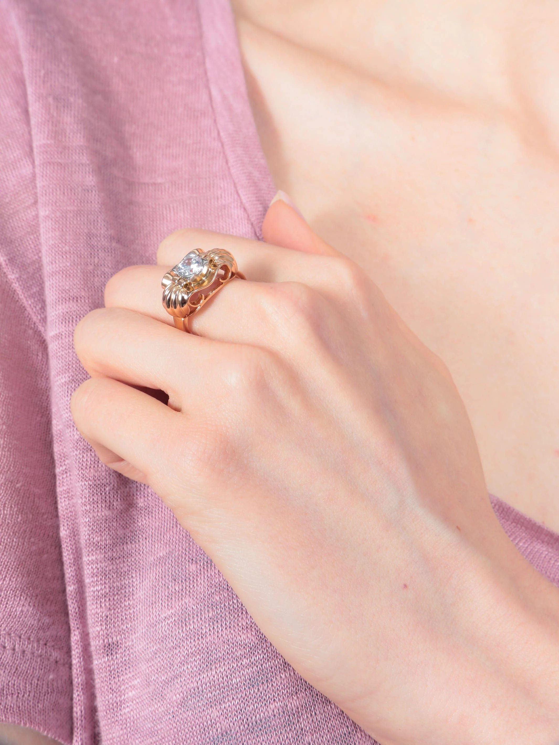 Ring Art Deco Rose gold - Image 2
