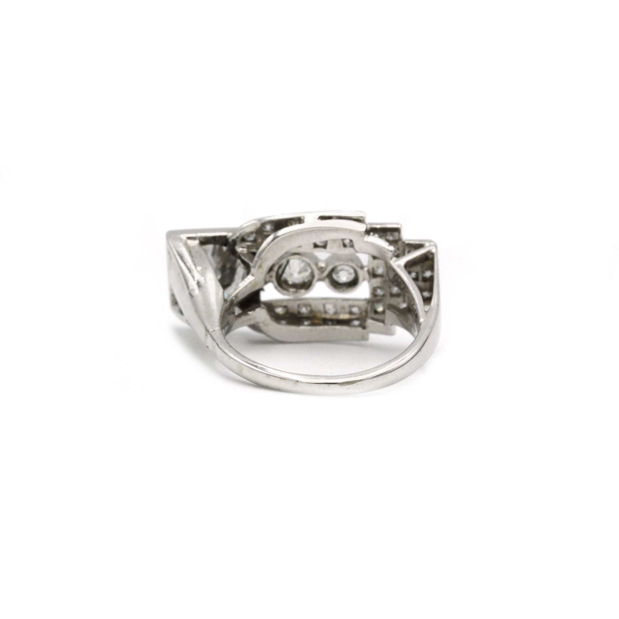 Gold ring, platinum & diamonds - Image 3