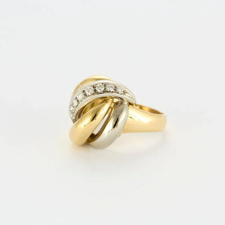 Yellow gold and white diamond ring - Image 3
