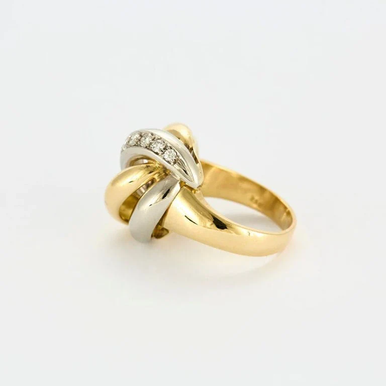 Yellow gold and white diamond ring - Image 4
