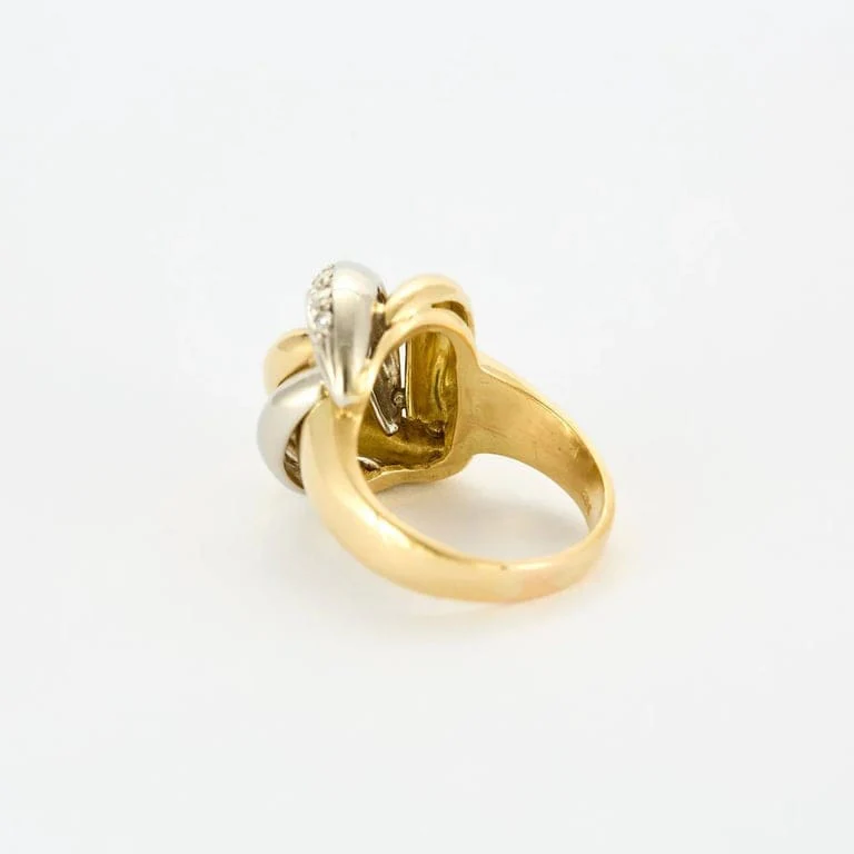 Yellow gold and white diamond ring - Image 5