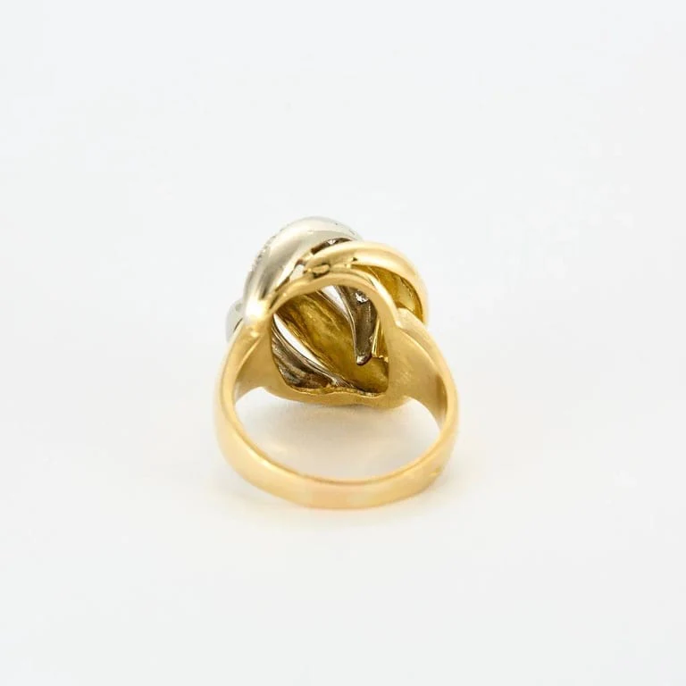 Yellow gold and white diamond ring - Image 6