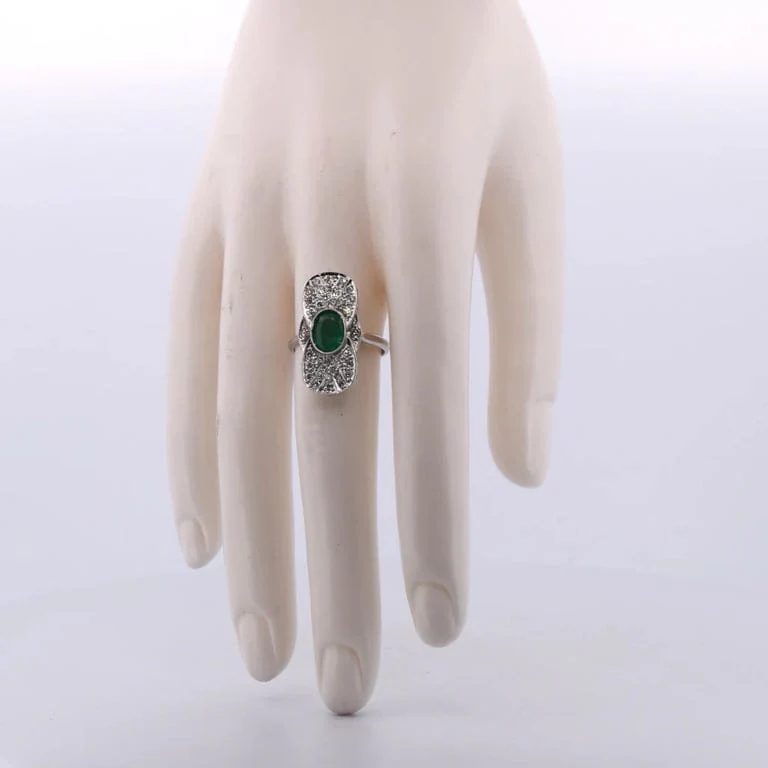 Ring Art Deco emerald gold - Image 2