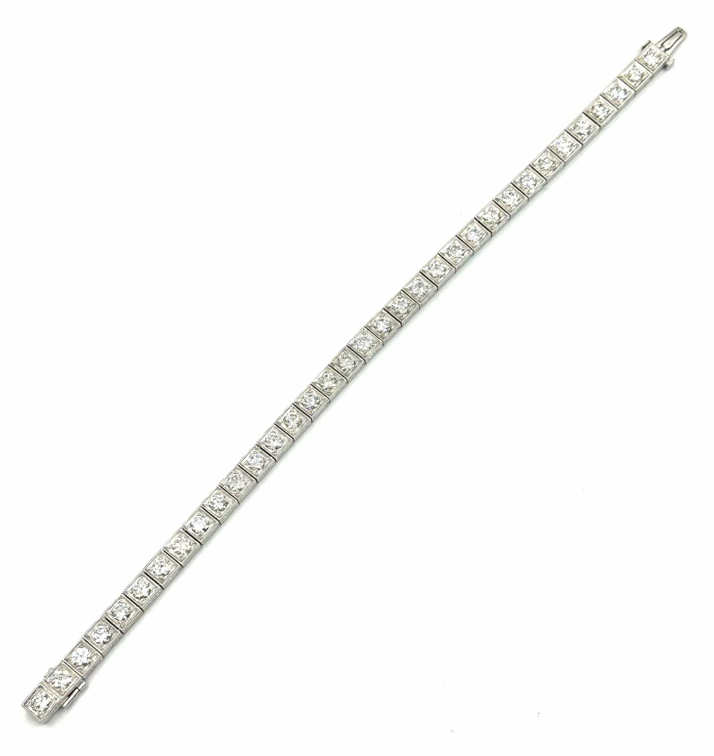 Bracelet Art Deco gold platinum and diamonds - Image 4