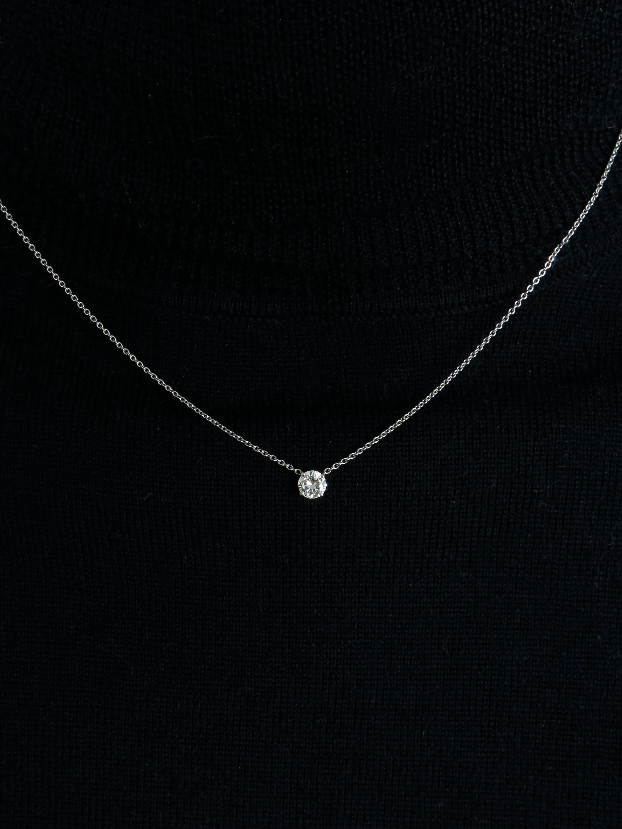 White Gold Solitaire Pendant - Image 2