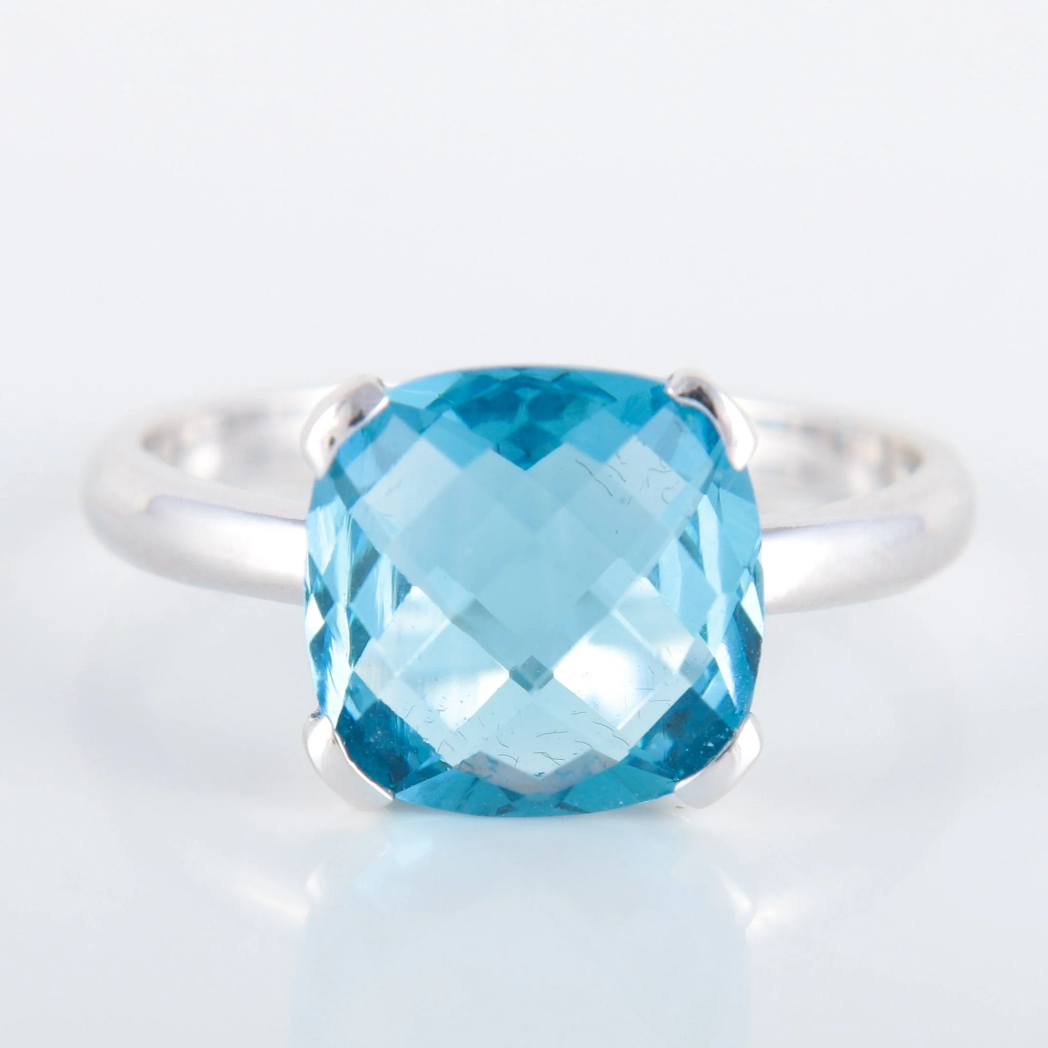 Blue Topaz Solitaire Ring