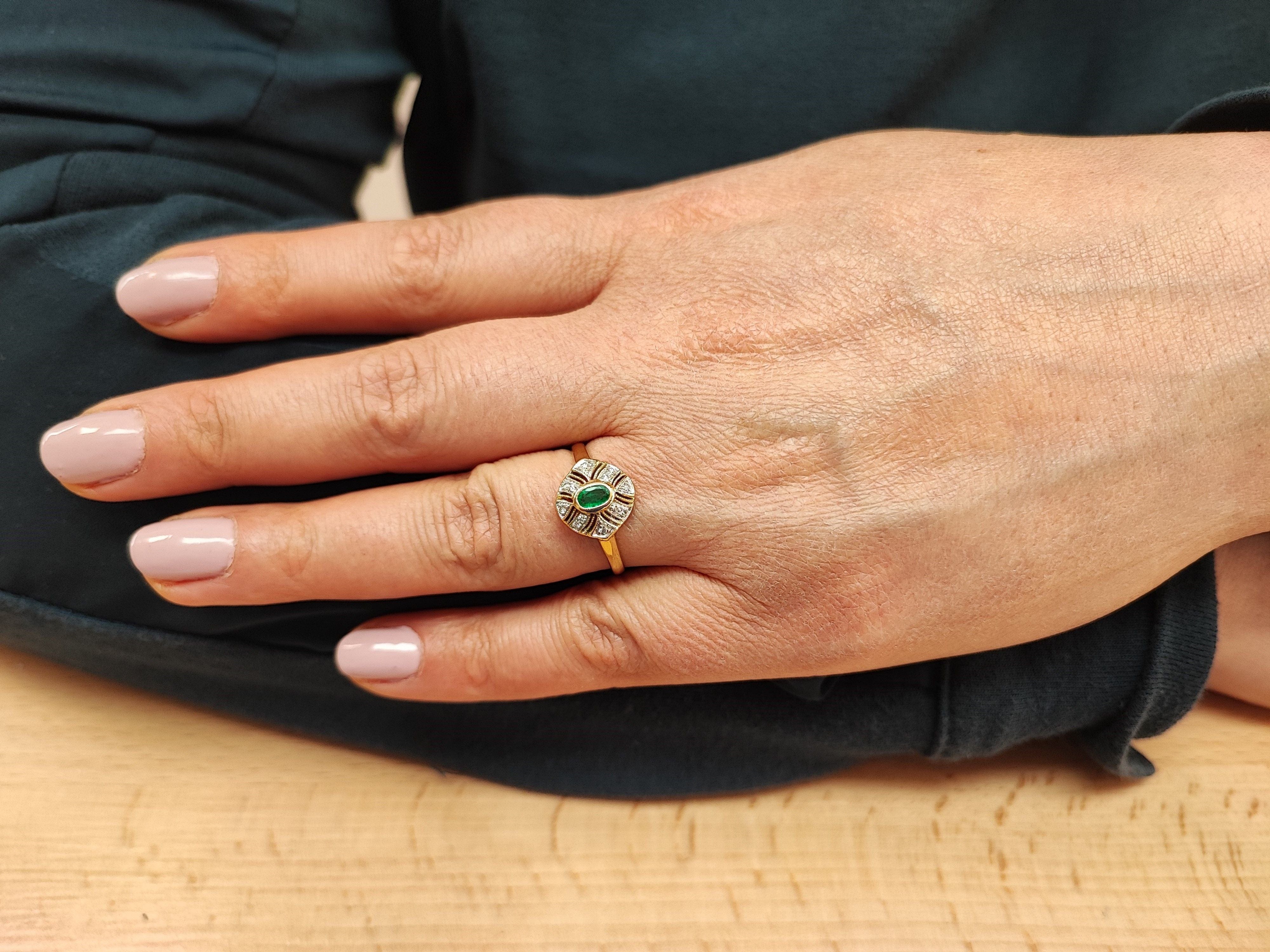 Emerald and diamond ring - Image 2