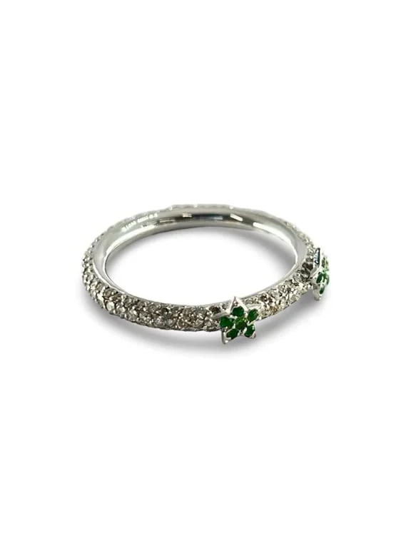 Gold and green garnet wedding ring 0.80 ct - Image 2