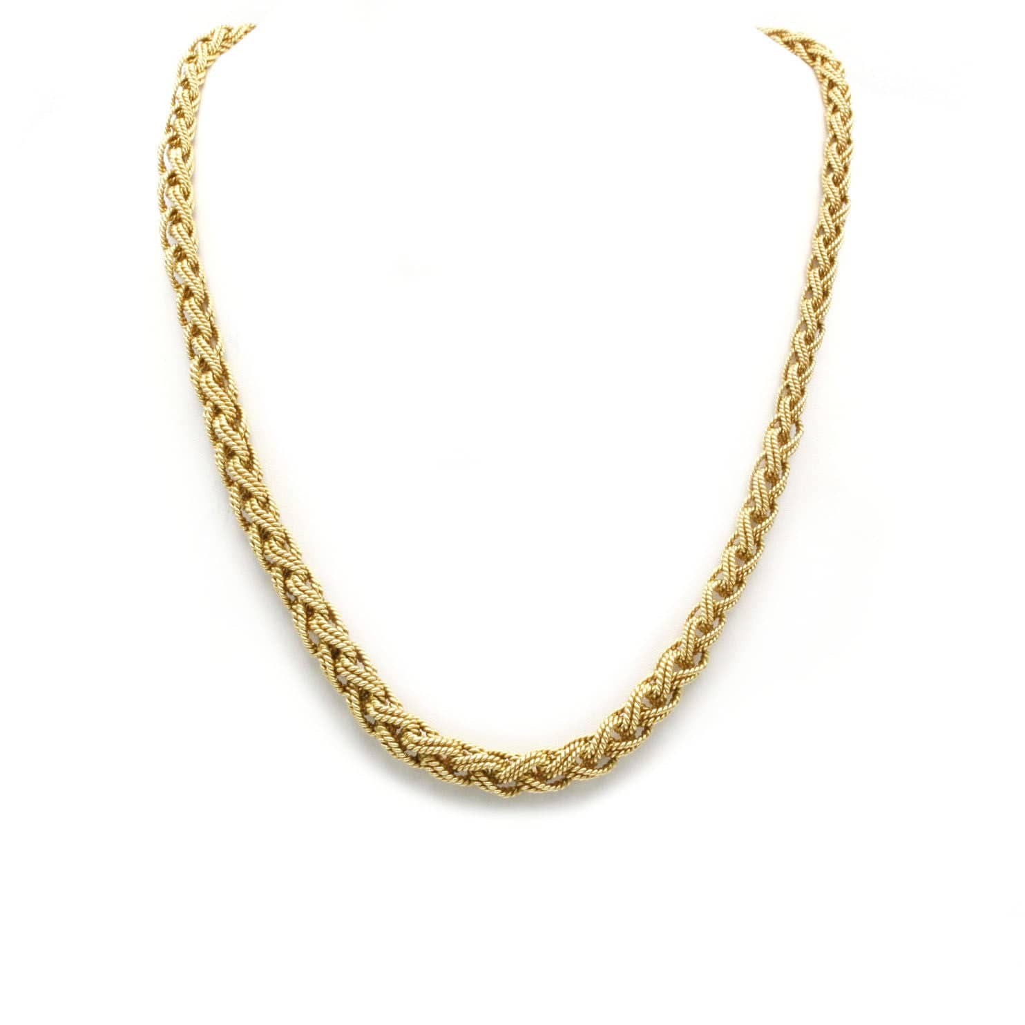 Braided mesh necklace Yellow gold