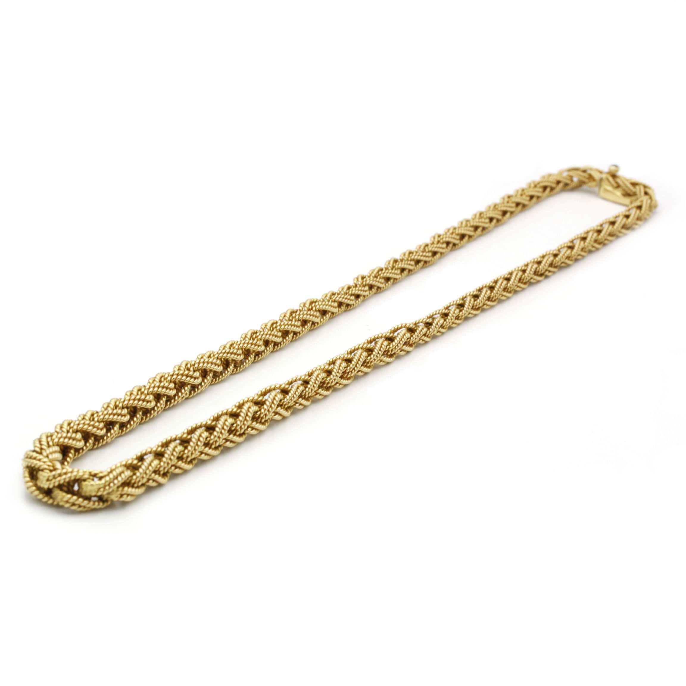 Braided mesh necklace Yellow gold - Image 6