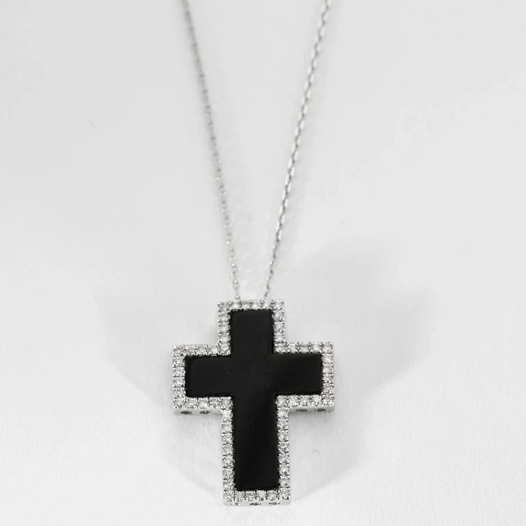 White gold cross necklace - Image 3