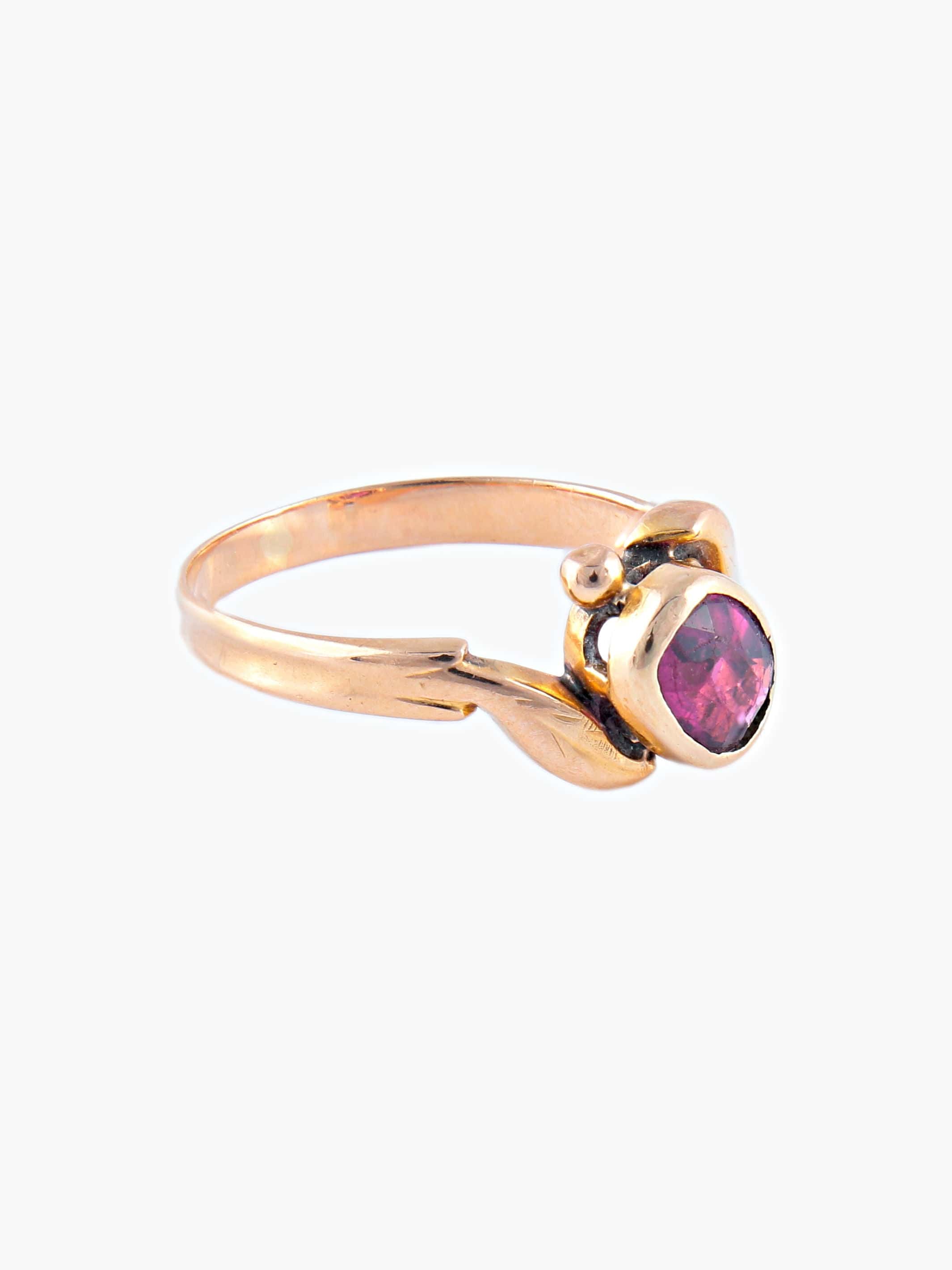 Garnet Rose Gold Ring - Image 3