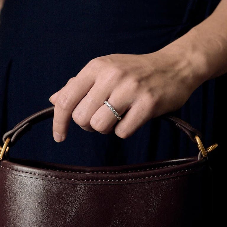 Wedding band Diamonded white gold - Image 2
