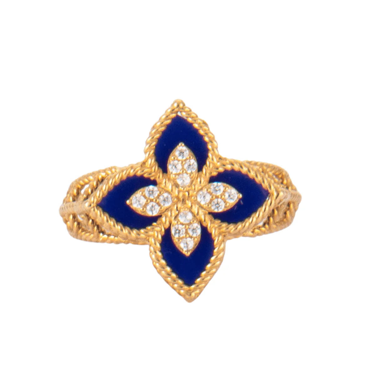 Yellow gold clover ring