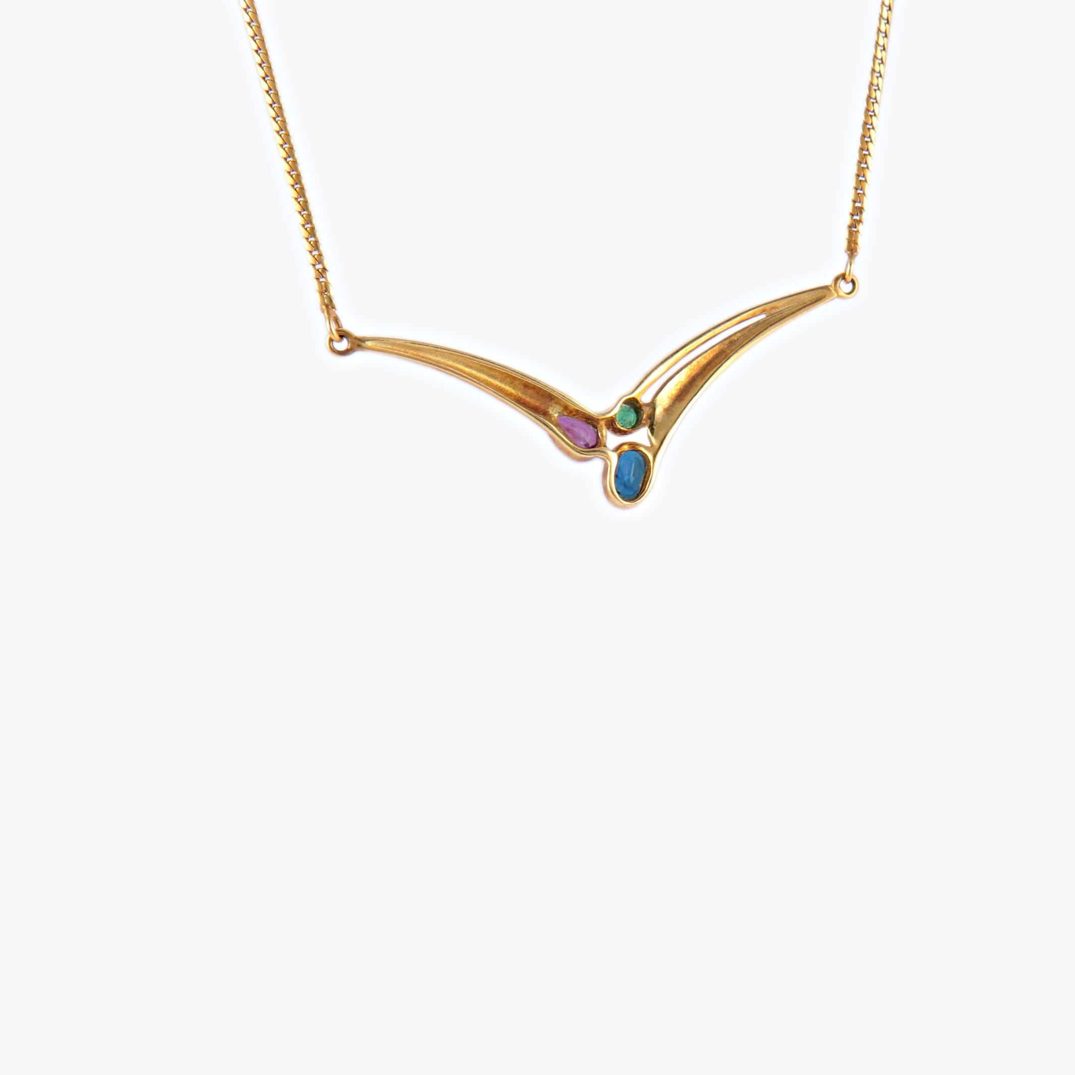 Sapphire Ruby Emerald Necklace - Image 2