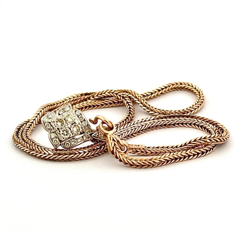 Snake chain and diamond pendant - Image 3